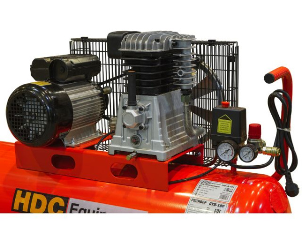 Компрессор HDC HD-A101 (396 л/мин, 10 атм, ременной, масляный, ресив. 100 л, 220 В, 2.20 кВт)
