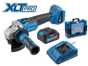 Аккумуляторная углошлифмашина BULL CSG 1812 R Xcase, XLTpro, БЕСЩЕТ, 125 мм, рег. об., 8000 об/мин, 1х4 А*ч 