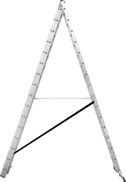 Лестница алюминиевая трехсекционная 3x16 ступеней NV123 Новая высота 1230316