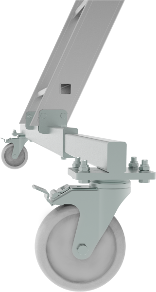 Индустриальная передвижная двухсторонняя лестница-подмости с платформой 2x4 ступеней NV5520 Новая высота 5520204