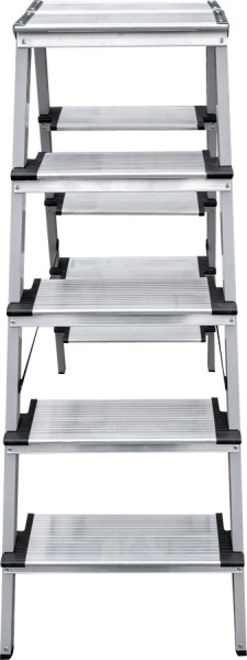 Стремянка алюминий-сталь 2x5 ступеней 130 мм с площадкой 260 мм NV1147 Новая высота 1147205