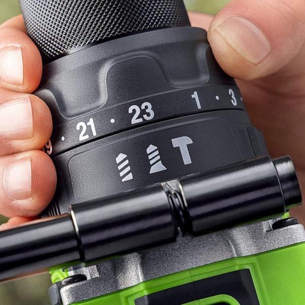 Дрель-шуруповерт аккумуляторная Greenworks GD24DD140 24В