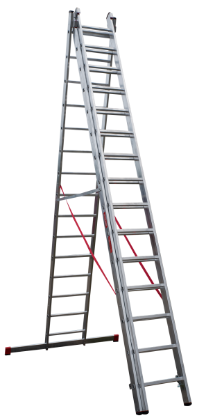 Лестница профессиональная алюминиевая 3х15 ступеней трёхсекционная NV3231 Новая высота 3231315