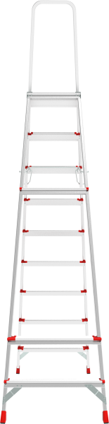 Стремянка профессиональная алюминиевая 9 ступеней площадка 350х260 мм NV3137 Новая высота 3137109