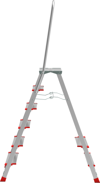 Стремянка профессиональная алюминиевая 6 ступеней 130мм площадка 350х260мм дуга безопасности 800мм Новая высота 3139106