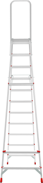Стремянка профессиональная алюминиевая 11 ступеней площадка 350х260 мм дуга безопасности 800 мм NV3136 Новая высота 3136111