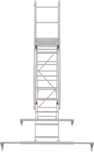 Индустриальная передвижная лестница-подмости 9 ступеней с платформой и ограждением NV5510 Новая высота 5510109