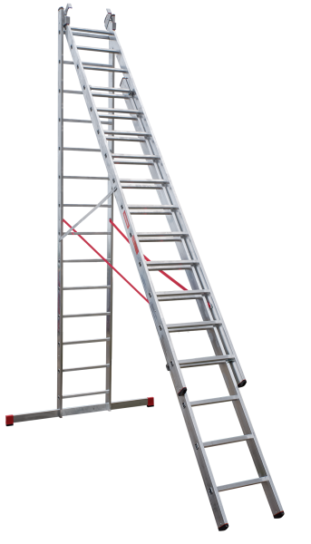 Лестница профессиональная алюминиевая 3х14 ступеней трёхсекционная NV3231 Новая высота 3231314