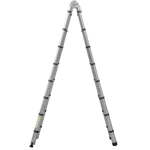 Лестница телескопическая 5/2,5 м двухсекционная алюминиевая 2x8 ступеней Новая Высота 2311208ТЛ