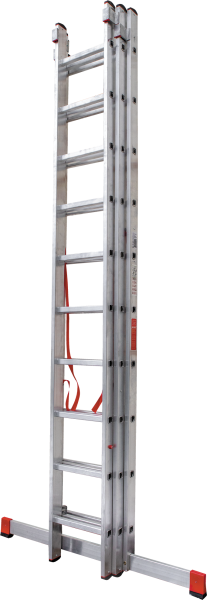 Лестница профессиональная алюминиевая трёхсекционная 3х10 ступеней NV3230 Новая высота 3230310