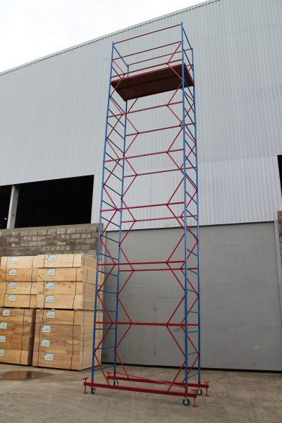 Вышка-тура ВСП стальная 1+6 высота до помоста 7,4 м площадка 1,0x2 м