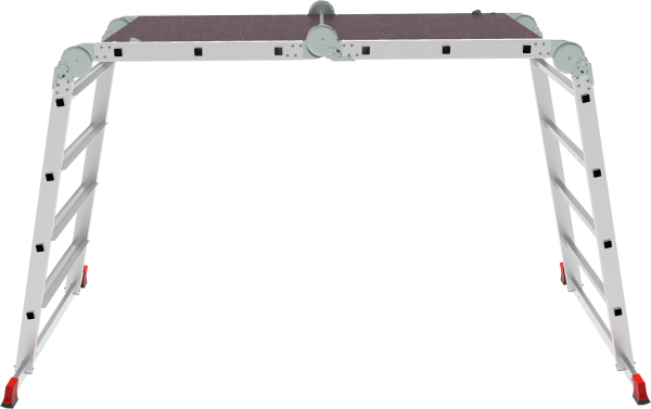 Лестница-трансформер профессиональная 2х3+2х4 развальцованных ступеней с помостом ширина 800 мм NV3336 Новая высота 3336234