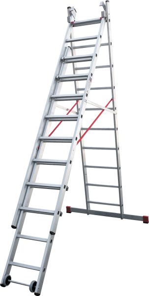 Лестница индустриальная алюминиевая трехсекционная 3x10 ступеней NV5230 Новая высота 5230310