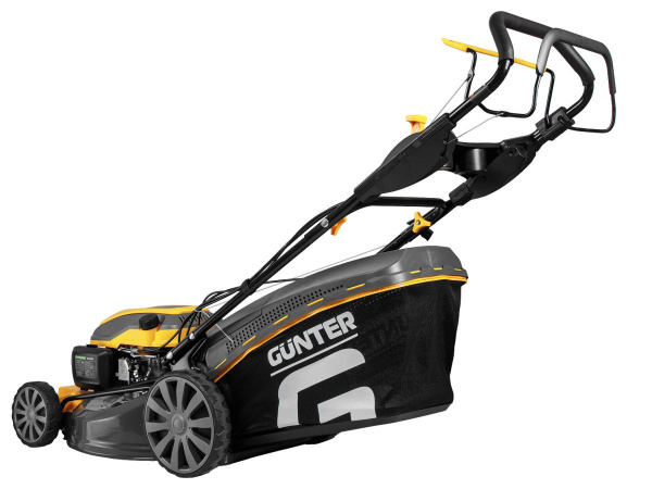 Газонокосилка бензиновая GUNTER LMB-480 SV самоходная (5.5 л.с., шир. 48 см, самоходная (вариатор), мульчир., стальн. корпус, травосборник 70 л)