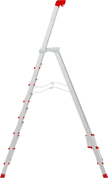 Стремянка односторонняя алюминиевая 8 ступеней профессиональная площадка 350х260 мм органайзер NV 3135 Новая Высота 3135108