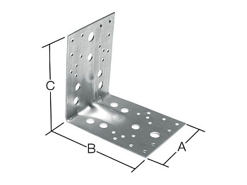 53х65х65 мм 2,5 мм Уголок крепежный усиленный KUU белый цинк (10 шт.)
