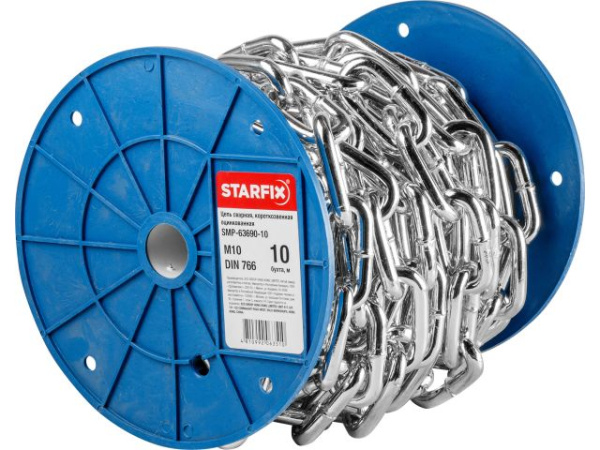 М10 Цепь сварная короткозвенная оцинк. DIN 766 (бухта 10 м)