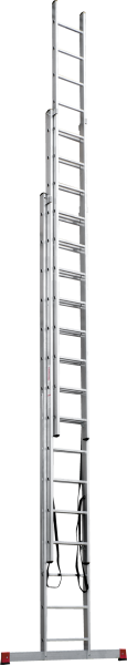 Лестница алюминиевая трехсекционная 3x15 ступеней NV123 Новая высота 1230315