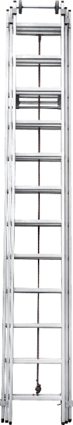 Лестница индустриальная трехсекционная с тросовой тягой 3x12 ступеней NV525 Новая высота 5250312