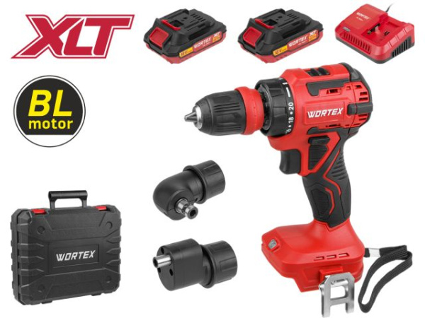 Аккум. дрель-шуруповерт WORTEX BD 2025 LiSET в чем. ALL1 XLT БЕСЩЕТ, 18 В, 55 Н*м, 2х2 А*ч + 2 насад 
