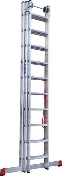 Лестница индустриальная алюминиевая трехсекционная 3x10 ступеней NV5230 Новая высота 5230310