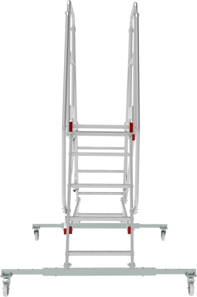 Индустриальная передвижная двухсторонняя лестница-подмости с платформой 2x5 ступеней NV5520 Новая высота 5520205