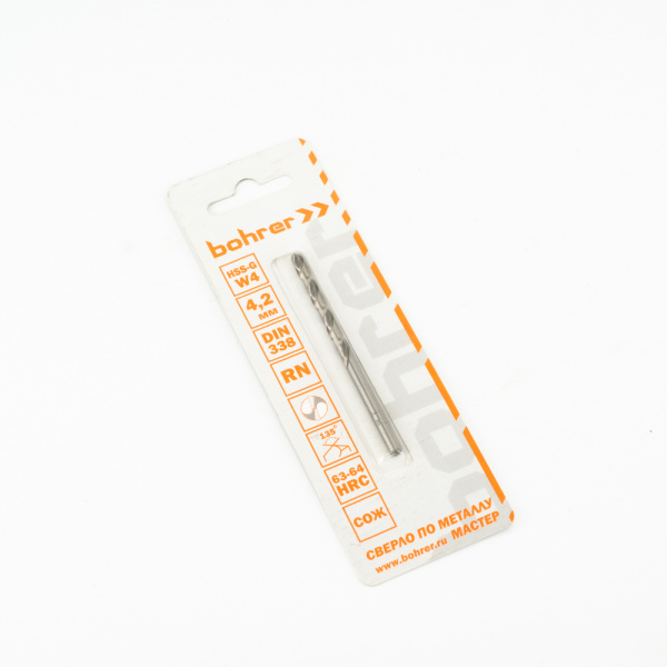 4,2x43/75 мм Cверло по металлу HSS-G DIN 338 Мастер Bohrer 31520042
