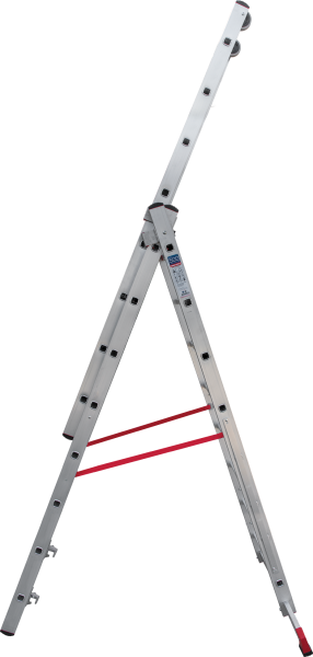 Лестница индустриальная алюминиевая трехсекционная 3x8 ступеней NV5230 Новая высота 5230308