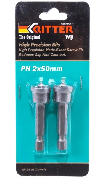 PH 2х50 мм Набор бит с ограничителем (2 шт.) WP Ritter PS20152050