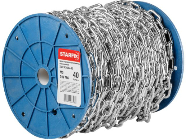 М5 Цепь сварная короткозвенная оцинк. DIN 766 (бухта 40 м)