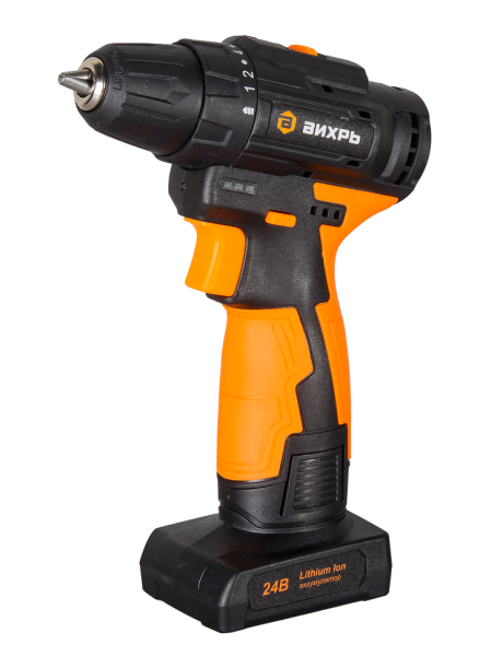 Дрель-шуруповерт аккумуляторная ДА-24Л-2К/Б (2,0 А/ч) (бесщеточный двигатель) Вихрь