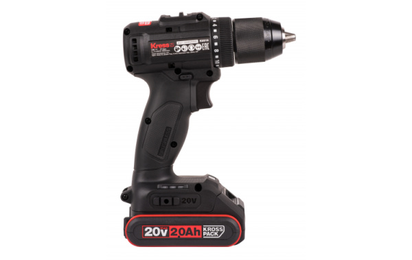 Аккумуляторный шуруповерт бесщеточный  KRESS KU212.1, 20В, 50Нм, 2Ач х 2, ЗУ 2А, сумка