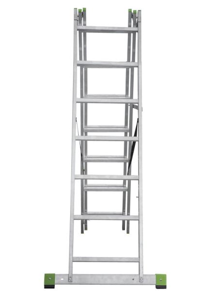 Лестница алюминиевая трёхсекционная 3х7 ступеней NV223 Новая высота 2230307