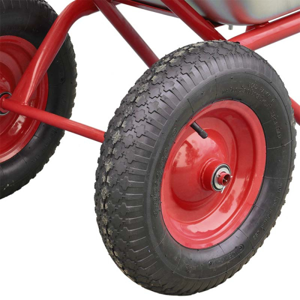 Тачка строительная BRADO 2x125 PROFI (до 125л, до 330кг, 2x4.00-8, пневмо, ось 20*100)