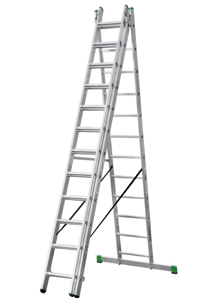 Лестница алюминиевая трехсекционная 3х12 ступеней NV223 Новая высота 2230312
