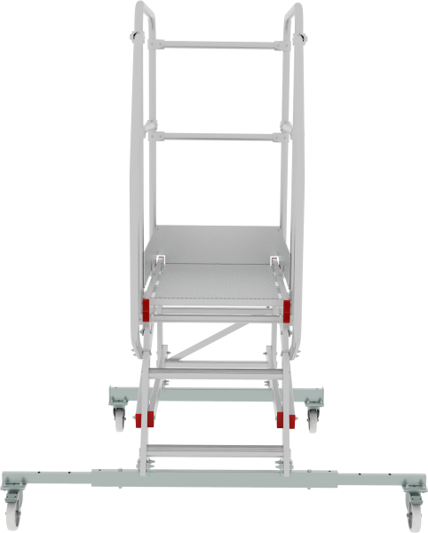 Индустриальная передвижная лестница-подмости 3 ступени с платформой и ограждением NV5510 Новая высота 5510103