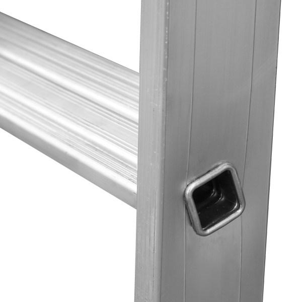 Лестница профессиональная алюминиевая односекционная 8 развальцованных ступеней NV3214 Новая высота 3214108