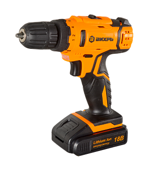 Дрель-шуруповерт аккумуляторная ДА-18Л-2К/Б (2,0 А/ч) (бесщеточный двигатель) Вихрь