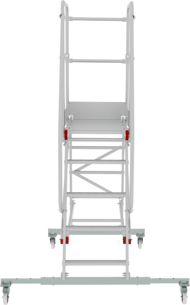 Индустриальная передвижная лестница-подмости 5 ступеней с платформой и ограждением NV5510 Новая высота 5510105