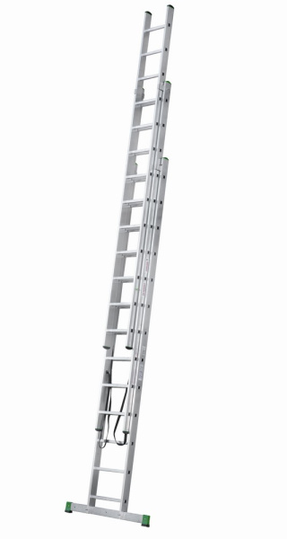 Лестница алюминиевая трехсекционная 3х13 ступеней NV223 Новая высота 2230313