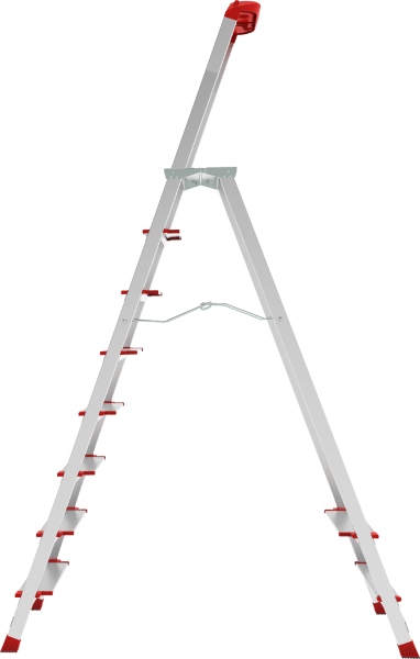 Стремянка профессиональная алюминиевая 8 ступеней с большой площадкой и органайзером NV3138 Новая высота 3138108
