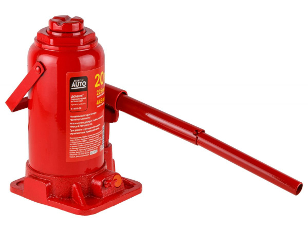 Домкрат гидравлический 20т бутылочный 225-445мм STARTUL AUTO (ST8018-20) (h min 225мм, h max 445мм)