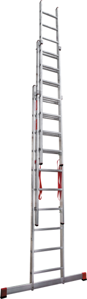 Лестница профессиональная алюминиевая трёхсекционная 3х10 ступеней NV3230 Новая высота 3230310