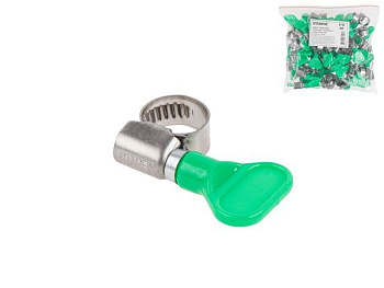 8-12 мм Хомут червячный с ключом бабочка нерж.сталь W2 (50 шт.)