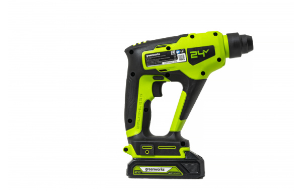 Перфоратор аккумуляторный Greenworks GD24SD12K2 24В (в комплекте АКБ 2А/ч +ЗУ)