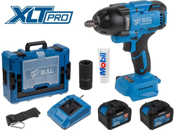 Аккум. ударный гайковерт BULL SC 1807 Xcase, XLTpro, БЕСЩЕТ., 18 В, 750 Н*м, 1/2", 2х6 А*ч, з/у 6 А 
