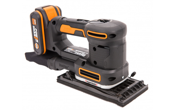 Виброшлифмашина аккумуляторная WORX WX820, 20В, 2Ач х 1,кейс