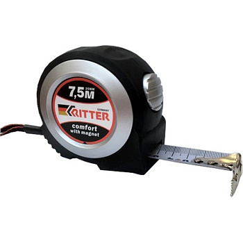 7,5м х 25мм рулетка автостоп, магнит, обрезин. Ritter Comfort HT501725