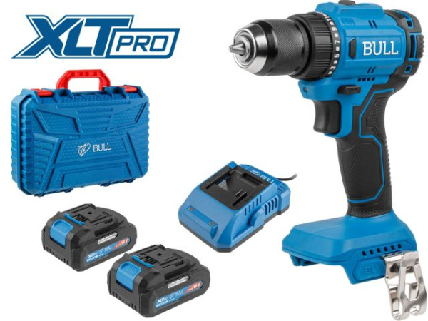 Аккумуляторный дрель-шуруповерт BULL SR 1803 в чем. XLTpro БЕСЩЕТ., 2x2 А*ч, 18 В, 45 Н*м, БЗП 10 мм 