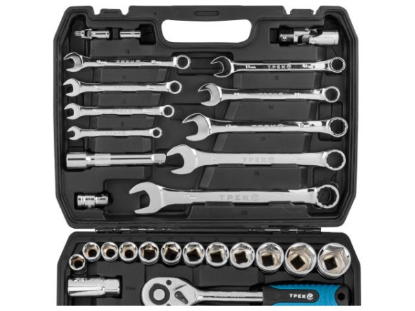 Набор головок и ключей 82пр. ТРЕК (1/4", 1/2", 6 граней)